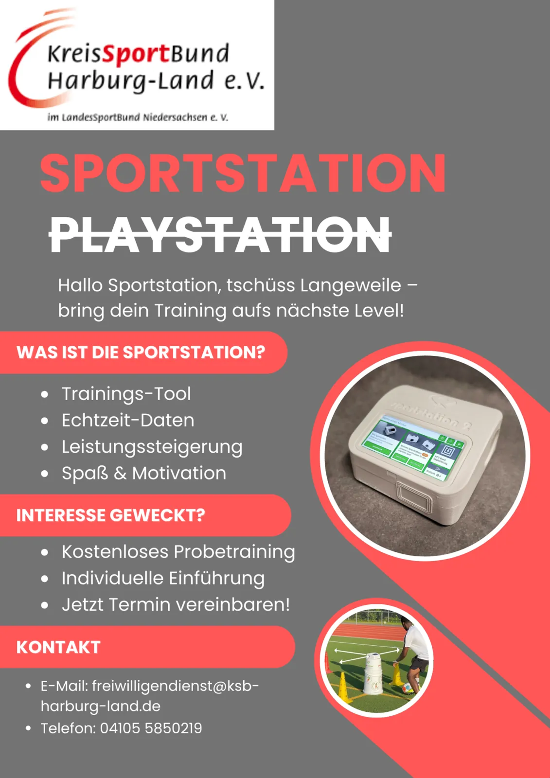 Projektmotiv Sportstation statt Playstation des KSB Harburg-Land